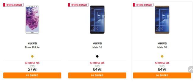 descuento en móviles Huawei