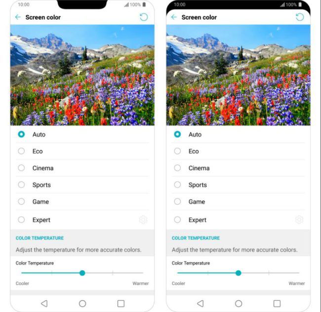 Características de la pantalla del LG G7 ThinQ