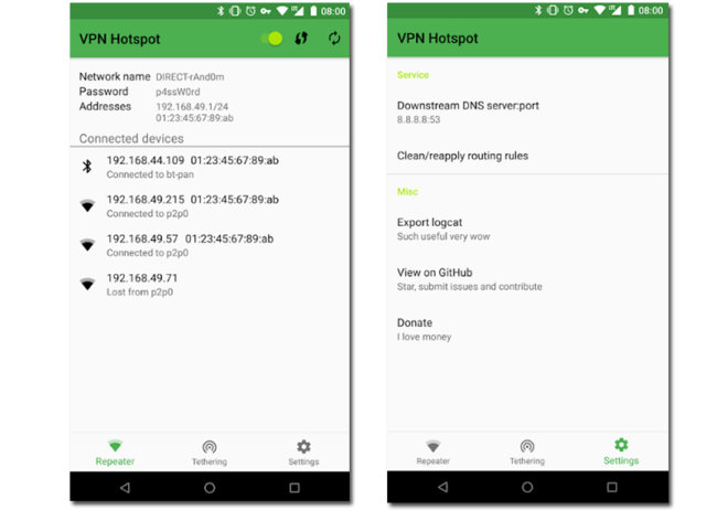 pantallazos vpn hotspot