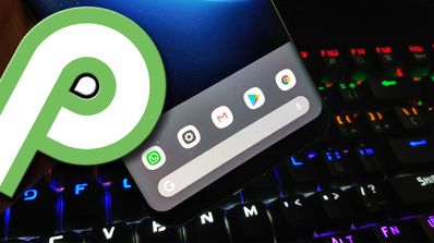 Logotipo de Android P y Launcher