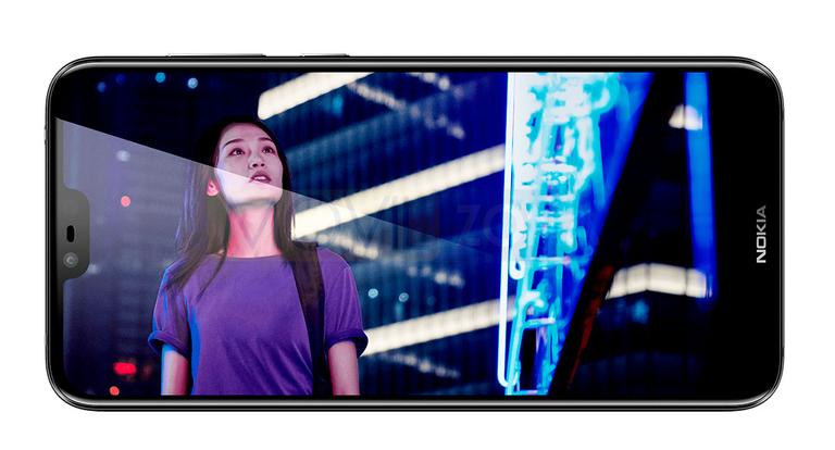 Nokia X6 2018 con chica en la pantalla