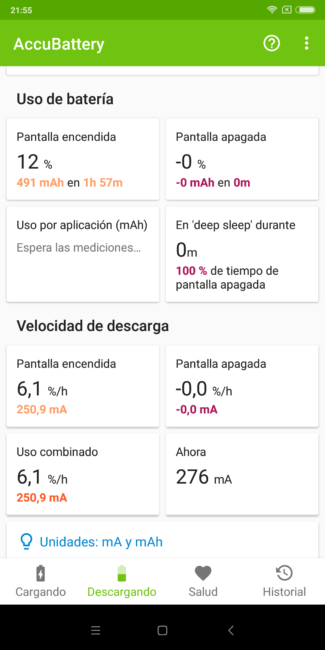Datos consumo en el Xiaomi Redmi Note 5