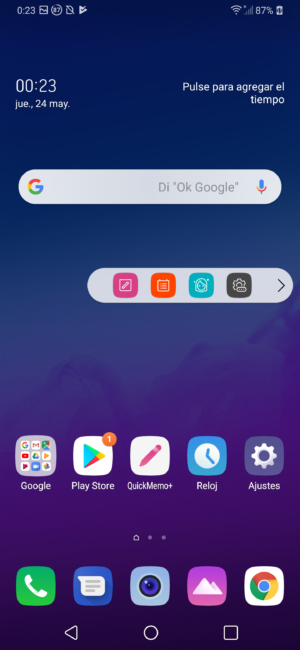 Botones flotantes del LG G7 ThinQ