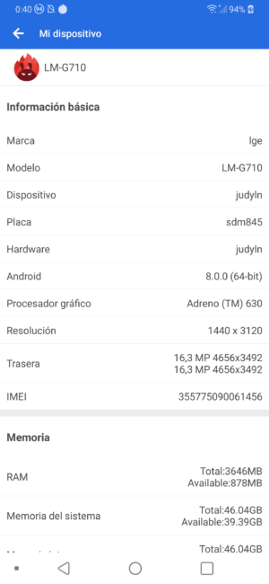 Datos en AnTuTu del LG G7 ThinQ