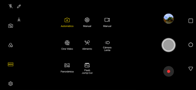 Modos de la aplicación cámara del LG G7 ThinQ
