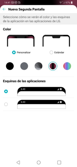 Efecto color notch del LG G7 ThinQ