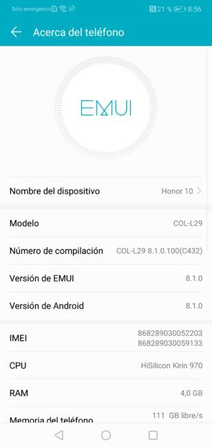 Sistema del Honor 10