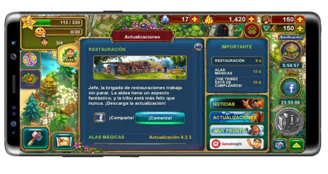 Interfaz del juego The Tribez