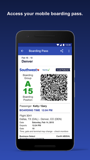 app de Southwest para Android