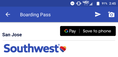 app de Southwest para Android