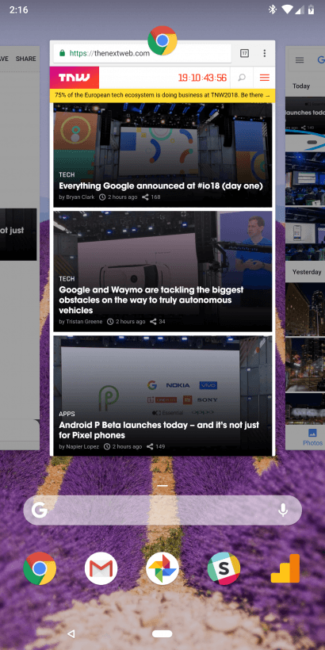controles por gestos de Android P