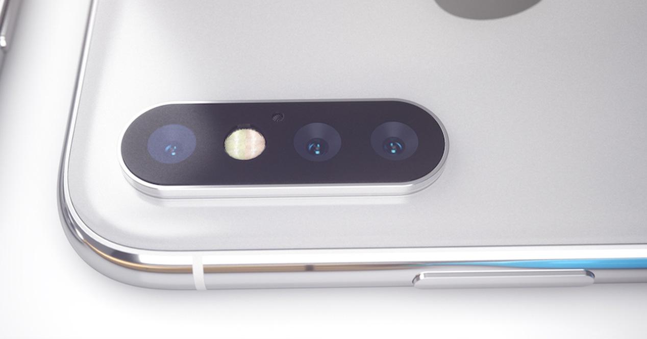 Concepto del iPhone X con triple cámara