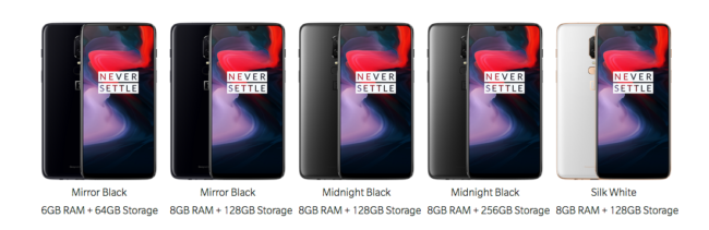 modelos oneplus 6