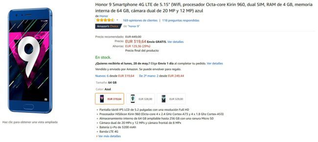 oferta del Honor 9