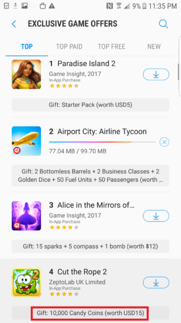 ofertas galaxy apps