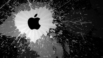 Logotipo de Apple en la oscuridad
