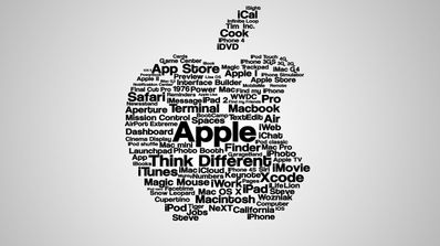 Logotipo de Apple formado por letras
