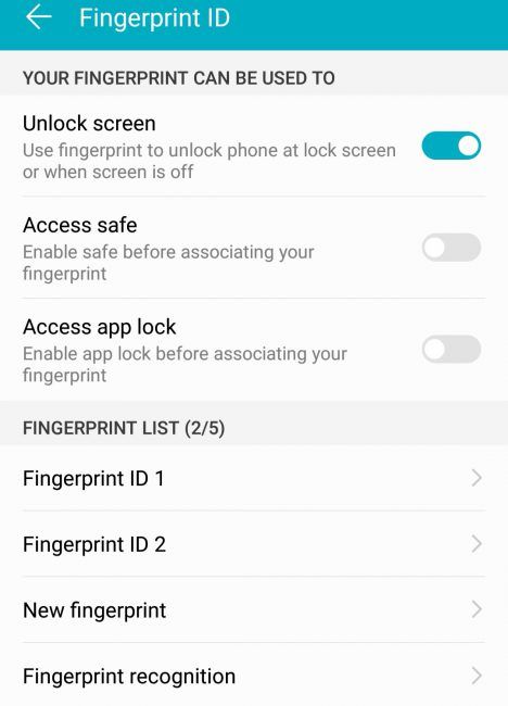 Honor 10-lector de huellas
