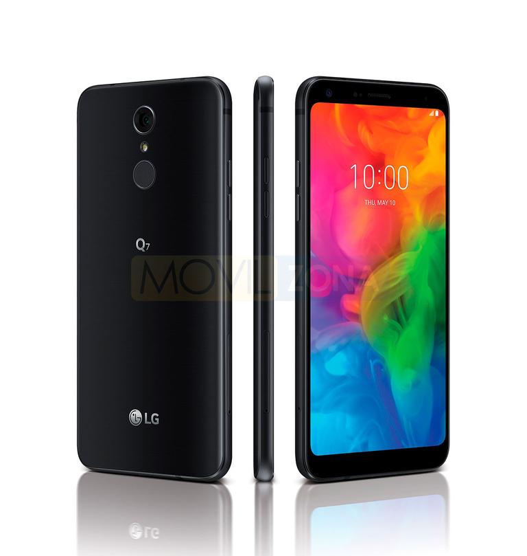 LG Q7 fronal, lateral y trasera