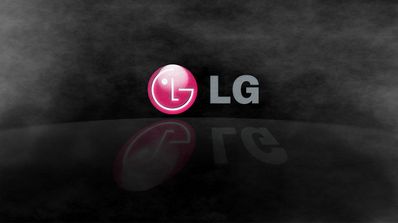 Logotipo de LG sobre un fondo oscuro