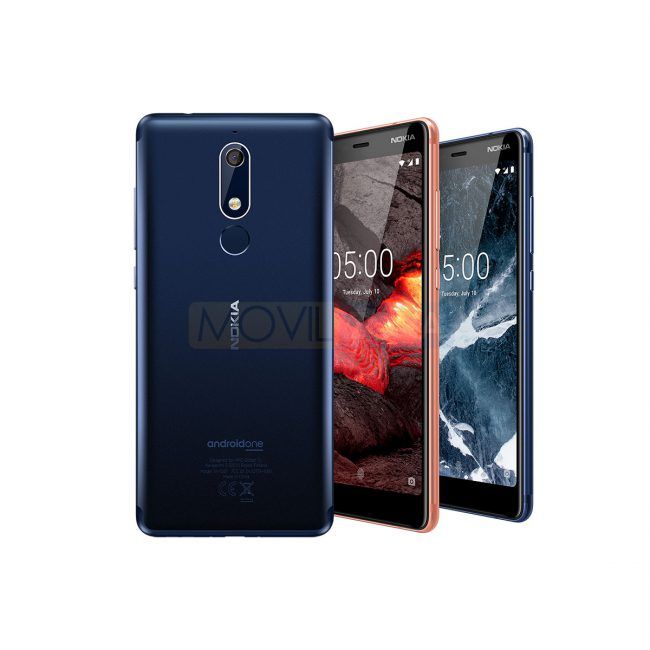 Nokia 5.1 cámara, color negro rosa y azul
