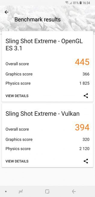 Resultado con 3D Mark con el Samsung Galaxy A6+ 2018