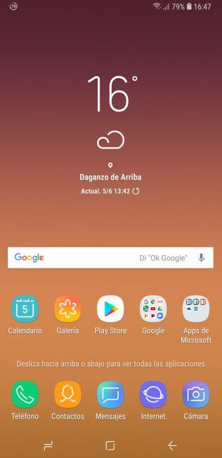 Escritorio del Samsung Galaxy A6+ 2018
