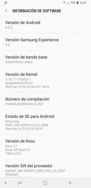 Inforamción sistema Samsung Galaxy A6+ 2018
