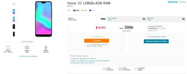 dias Honor de Phone House-Honor 10