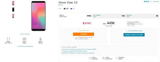 dias Honor de Phone House-Honor View 10