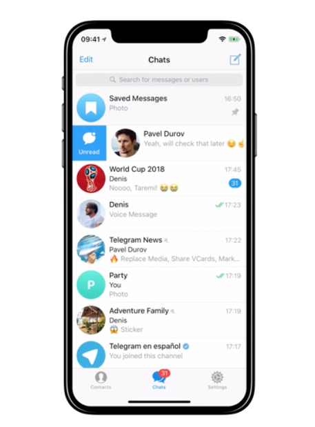 mensaje no leido telegram