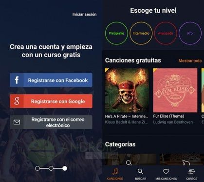 Flowkey-app-menú principal