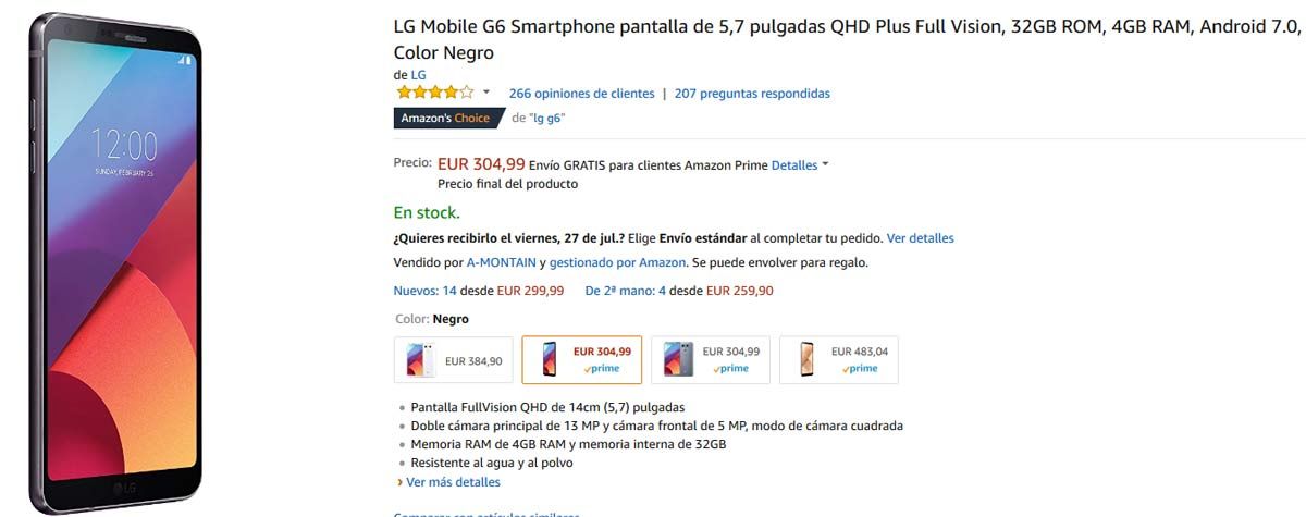 LG G6 en oferta