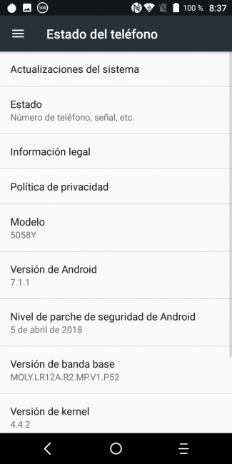 Datos sistema Alcatel 3X
