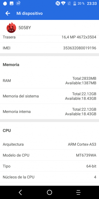 Más datos AnTuTu con el Alcatel 3X