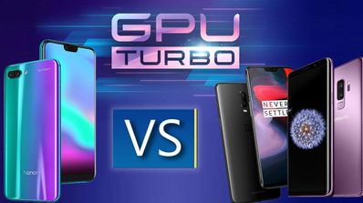 logo gpu turbo con honor 10, oneplus 6 y samsung galaxy s9