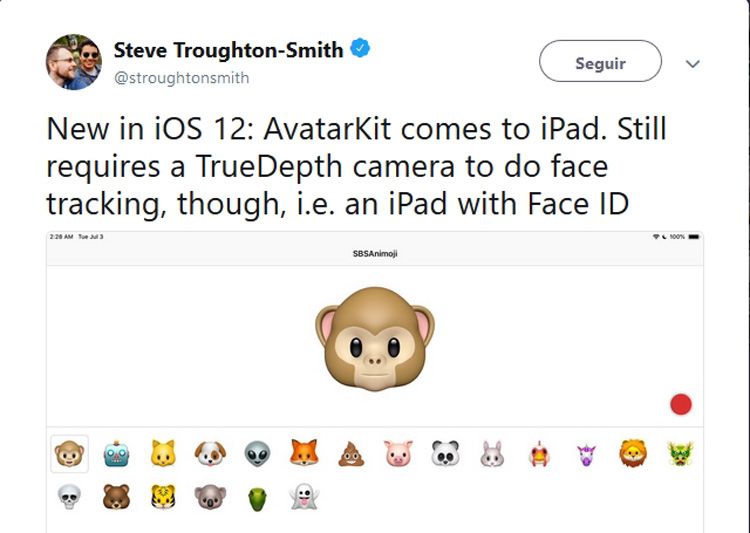 Referencias sobre el iPad con Face ID en iOS 12 beta