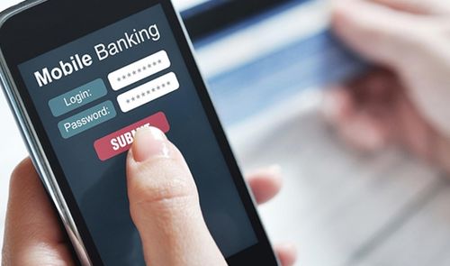 App del banco en un smartphone