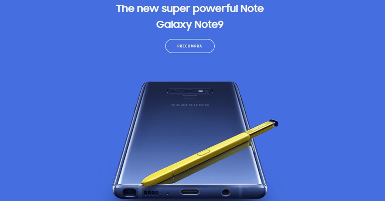 Precompra del Galaxy Note 9 activa