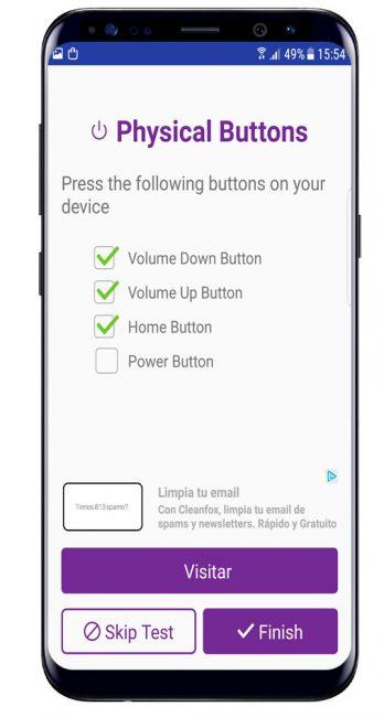 Prueba botones con Android Repair & Tester