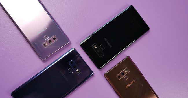 Samsung Galaxy Note 9-trasera- colores