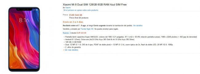 Xiaomi Mi 8-comprar-amazon