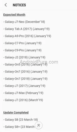 actualización oreo samsung