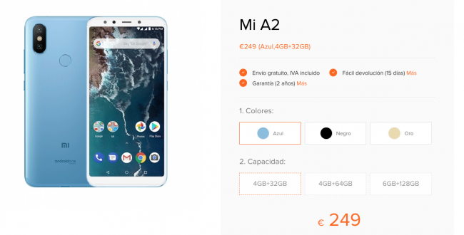 comprar xiaomi mi a2