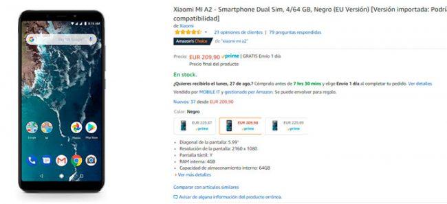 precio del Xiaomi Mi A2