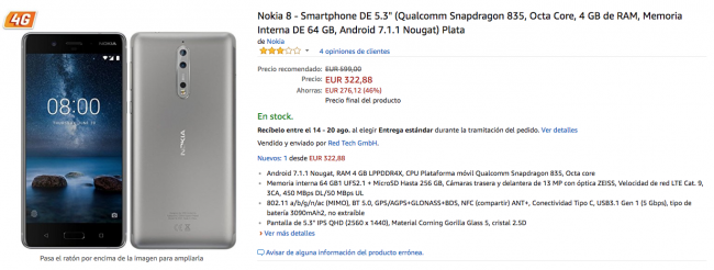 nokia 8 oferta amazon