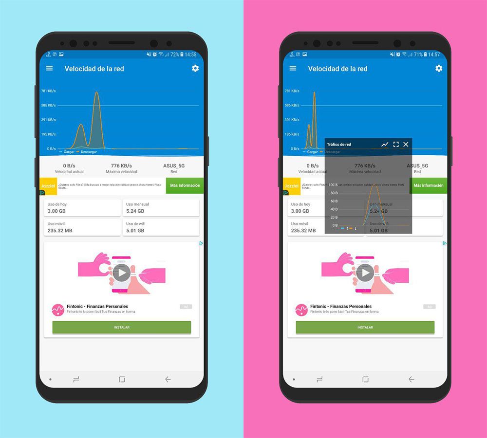 Control del tráfico y de red y velocidad de la conexión desde Android