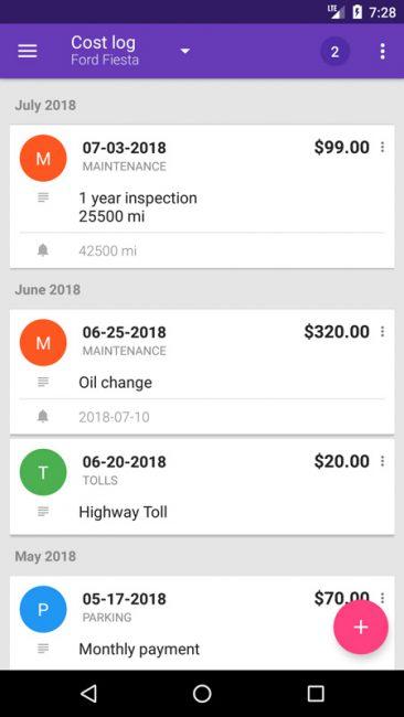 Control de gastos con la app Fuelio