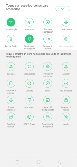 Accesos rápidos Oppo Find X