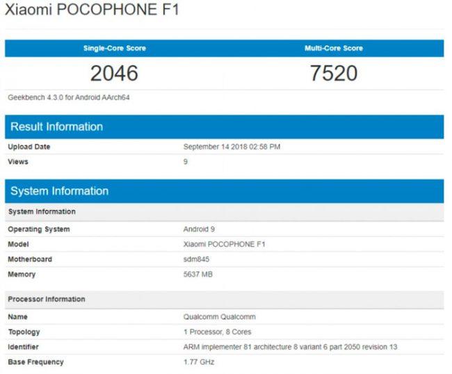 Pocophone F1 con Android 9 Pie